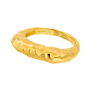 Ring BOLD Hammered, 18 Karat Gelbgold vergoldet