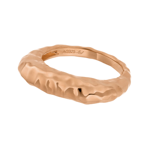 Ring BOLD Hammered, 18 Karat Rosegold vergoldet