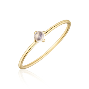 Ring Cabochon, 14 Karat Gelbgold, Mondstein
