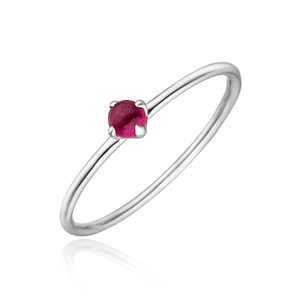 Ring Cabochon, 14 Karat Weigold, Rubin