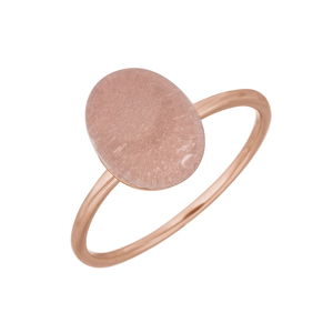 Ring Cabochon II, 14 Karat Rosegold, Rosenquarz