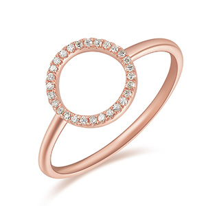 Ring Circle mit Diamanten, 18 K Roségold
