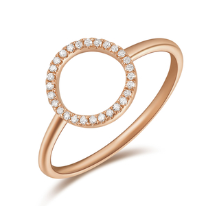 Ring Circle mit Diamanten, 18 Karat Rosegold