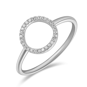 Ring Circle mit Diamanten, 18 Karat Weigold