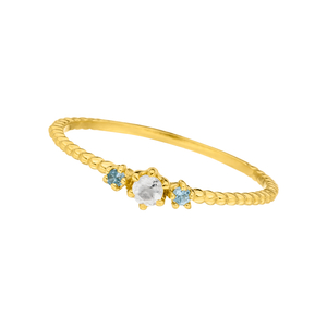 Ring Gorgeous Gems, Blue Mix, 18 K Gelbgold vergoldet