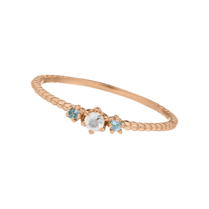 Ring Gorgeous Gems, Blue Mix, 18 K Rosegold vergoldet