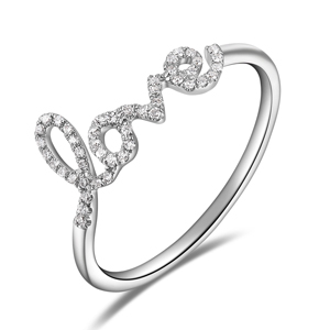 Ring Love 18K White Gold with Diamonds