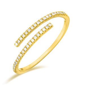 Ring Open mit Diamanten, 18 Karat Gelbgold