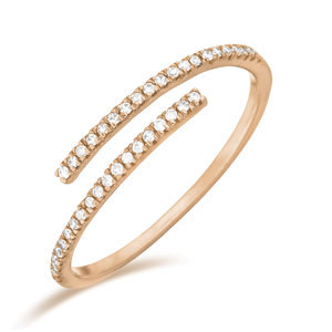 Ring Open mit Diamanten, 18 Karat Rosegold