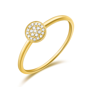 Ring Pave mit Diamanten, 18 Karat Gelbgold