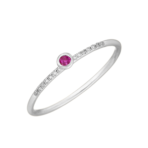 Ring Petite, Ruby, 14 Karat Weigold
