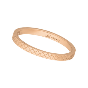 Ring Plaid, matt, 18 K Rosegold vergoldet