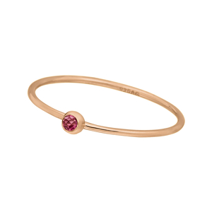 Ring Solitaire, Ruby, 18 K Rosegold vergoldet