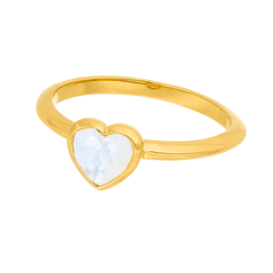 Ring VALENTINE, Mondstein, 18 Karat Gelbgold vergoldet