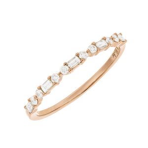 Ring mit Baguette Diamanten, 14K Rosegold