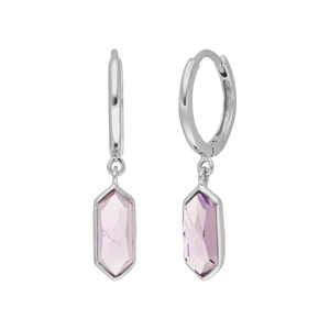 Silber Creole CUBE, Amethyst