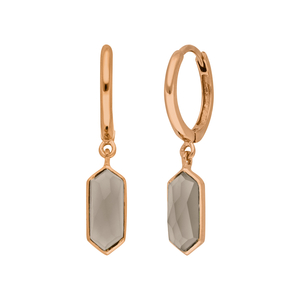 Silber Creole CUBE, Grauer Achat, Rosegold