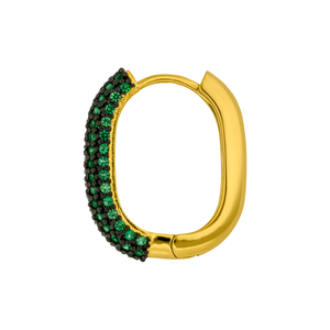 Silber Creole, PAVE Grn, Gelbgold