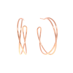 Silber Creolen, Tube, Rosegold Silber Creolen, Tube, Rosegold