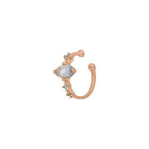 Silber Earcuff Gorgeous Gems, Labradorit, Rosegold