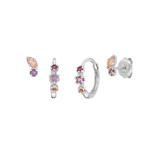 Silber Earring Mix Liliac Gems