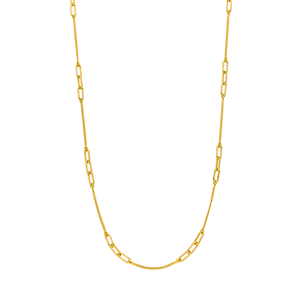 Silber Halskette, CUBE II, Gelbgold