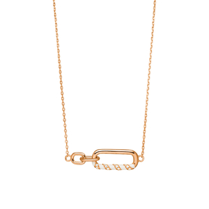 Silber Halskette, Rosegold, Neon Twist