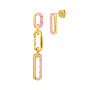 Silber Ohrringe, Gelbgold, Neon Twist