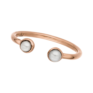 Silber Open Ring, Perle, Rosegold