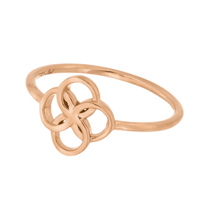 Ring Clover Charm, 18 K Rosegold vergoldet