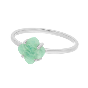 Ring Clover Gem, Amazonit, 925 Sterlingsilber