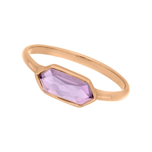 Silber Ring, CUBE, Amethyst, Rosegold