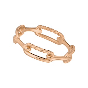 Silberring, Rosegold, Chain