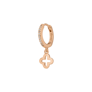 Single Creole CLOVER/Zirkonia, 18 K Rosegold vergoldet