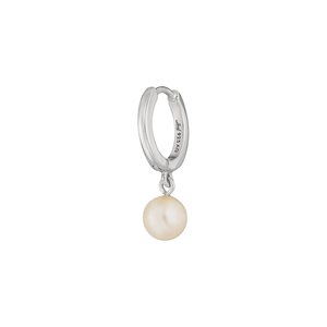 Single Creole PEARL, 925 Sterlingsilber, rhodiniert