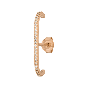 Single Ultra Huggie, Zirkonia, 18 K Rosegold vergoldet