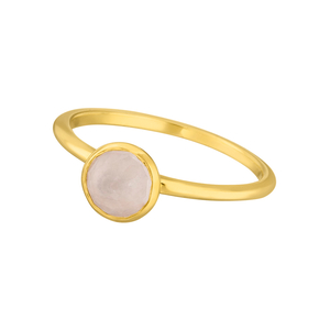 Stacking Ring, Rosenquarz, 6mm, 18 K Gelbgold vergoldet