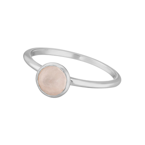 Stacking Ring, Rosenquarz, 6mm, 925 Sterlingsilber