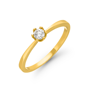 Verlobungsring Classic Solitair 0,14ct, 14K Gelbgold