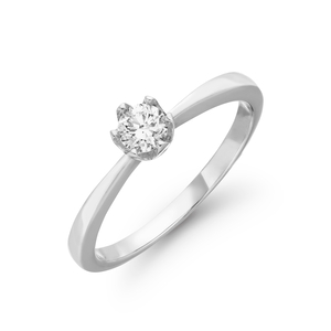 Verlobungsring Classic Solitair 0,25ct, 14 Karat Weigold