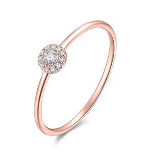 Verlobungsring Pave II  in Rosegold mit Diamanten