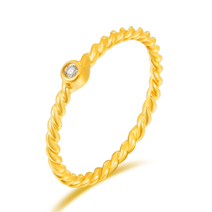 Verlobungsring Single Diamond in Gelbgold