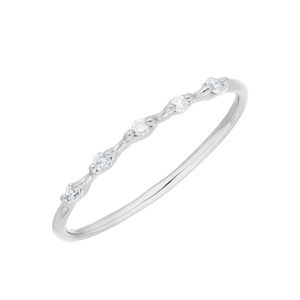 Verlobungsring mit 5 Diamanten, 14 Karat Weigold
