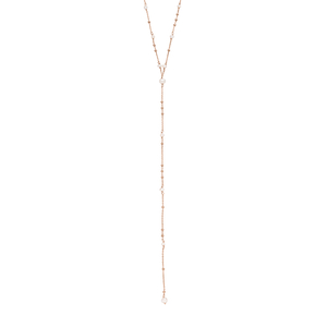 Y-Halskette Flying Pearls, 18 Karat Rosegold vergoldet