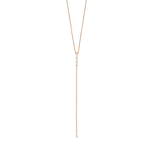 Y-Halskette ICE CUBE, 18 K Rosegold vergoldet