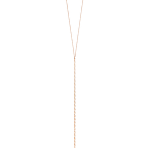 Y-Halskette Mesh, 45 cm, 18 K Rosgold vergoldet