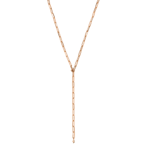 Y-Halskette Square, 52cm, 18 Karat Rosegold vergoldet