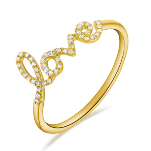 Ring Love mit Diamanten, 18 Karat Gelbgold
