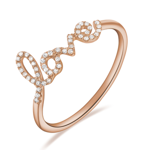 Ring Love mit Diamanten, 18 Karat Rosegold