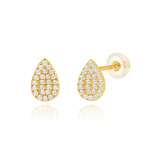 Ohrstecker Drops mit Diamanten, 18 Karat Gelbgold